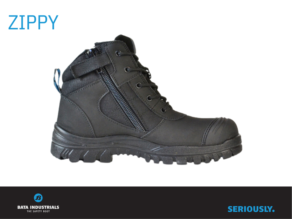 Work Boots - Zippy- Black