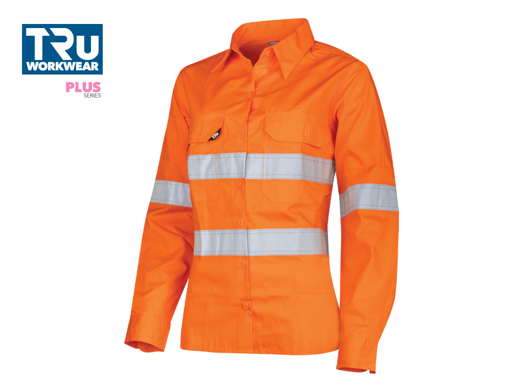 DSW1169T1 Womens Ripstop Vented L/S Hi-Vis Shirt With Reflective Tape