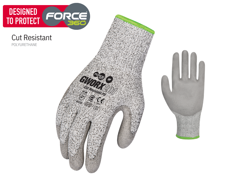 GWORX201 Cut D Resistant POLYURETHANE Gloves - 12 pack