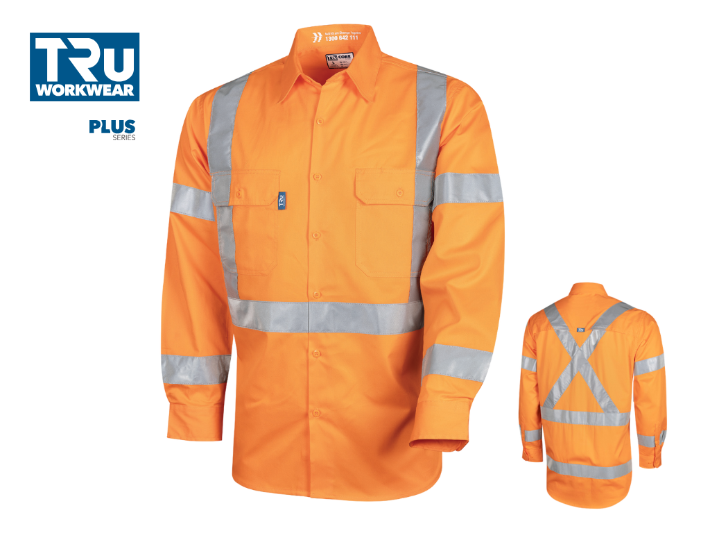 CS1000T5 Lightweight NSW Rail Vented L/S Hi-Vis Drill Shirt with Reflective Tape