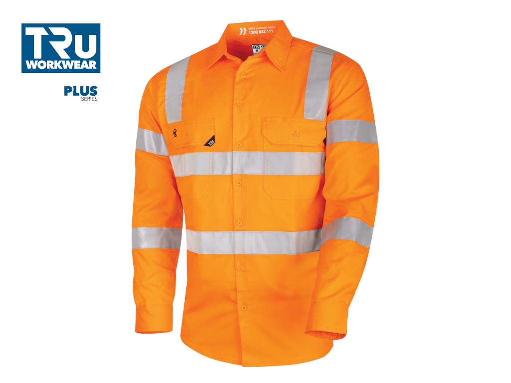 CS1000T4 Lightweight VIC Rail Hi-Vis Drill Shirt with Reflective Tape