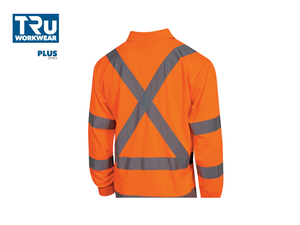 TS1850T5 Micromesh Long Sleeve Hi-Vis Polo NSW Rail Shirt with Perforated Reflective Tape