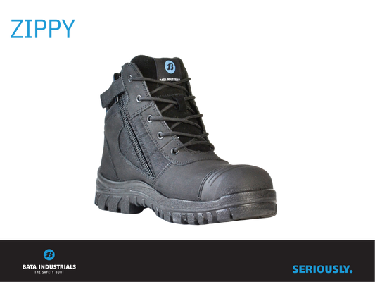 Work Boots - Zippy- Black