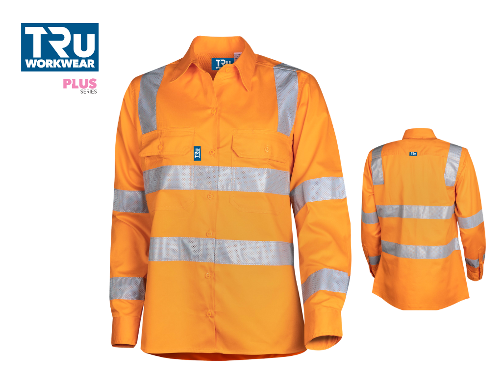 DSW1166T4 VIC Rail Lightweight Vented L/S Hi-Vis Drill Shirt with Reflective Tape