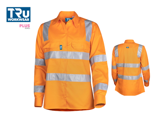 DSW1166T4 VIC Rail Lightweight Vented L/S Hi-Vis Drill Shirt with Reflective Tape