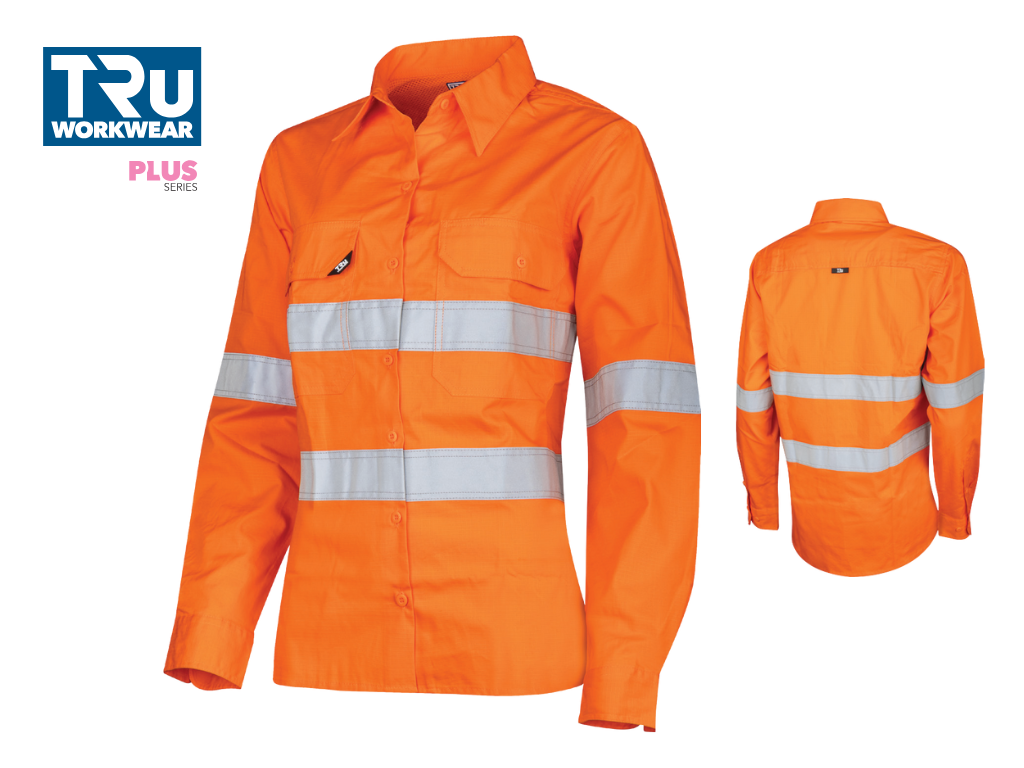 DSW1169T1 Womens Ripstop Vented L/S Hi-Vis Shirt With Reflective Tape