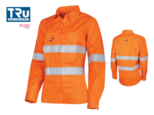 DSW1169T1 Womens Ripstop Vented L/S Hi-Vis Shirt With Reflective Tape