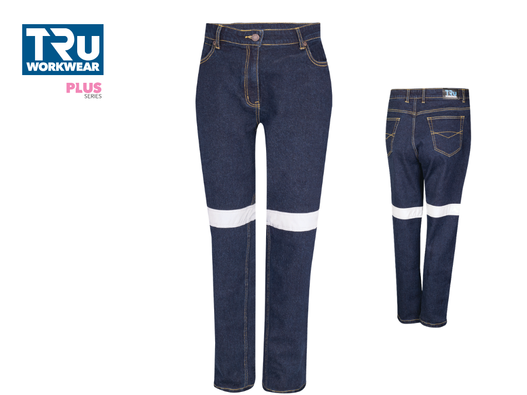 DTW1156T Womens Stretch Denim Jeans with Reflective Tape