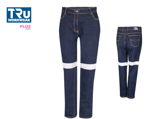 DTW1156T Womens Stretch Denim Jeans with Reflective Tape