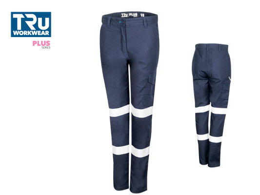 DTW1170T2 Womens Midweight Cotton Stretch Cargo Trousers with Biomotion Reflective Tape