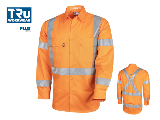 CS1000T5 Lightweight NSW Rail Vented L/S Hi-Vis Drill Shirt with Reflective Tape