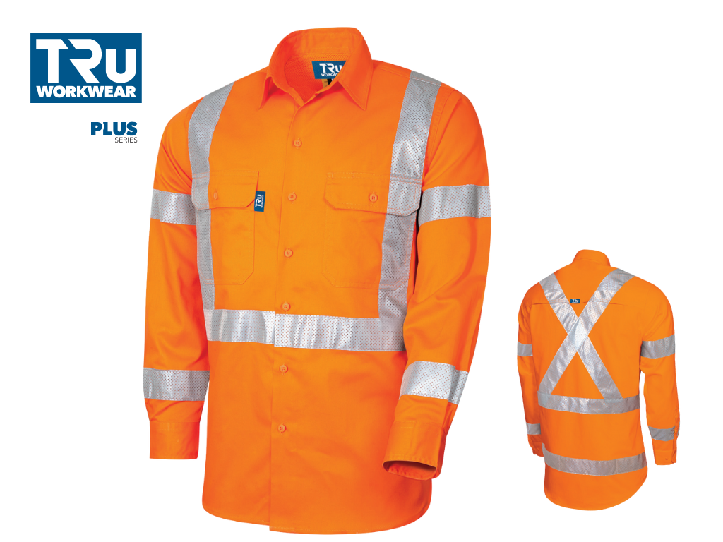DS1166T5 Lightweight NSW Rail Vented L/S Hi-Vis Drill Shirt with Perforated Reflective Tape