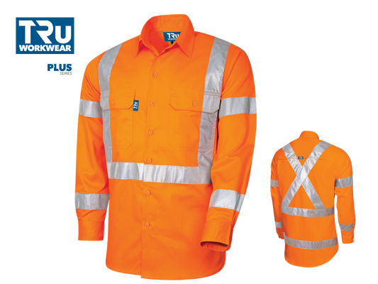 DS1166T5 Lightweight NSW Rail Vented L/S Hi-Vis Drill Shirt with Perforated Reflective Tape