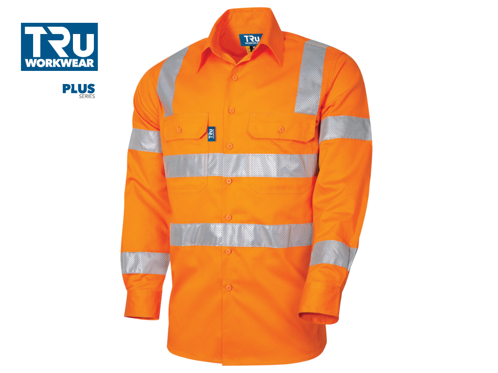 DS1166T4 Lightweight VIC Rail Vented L/S Hi-Vis Drill Shirt with Perforated Reflective Tape