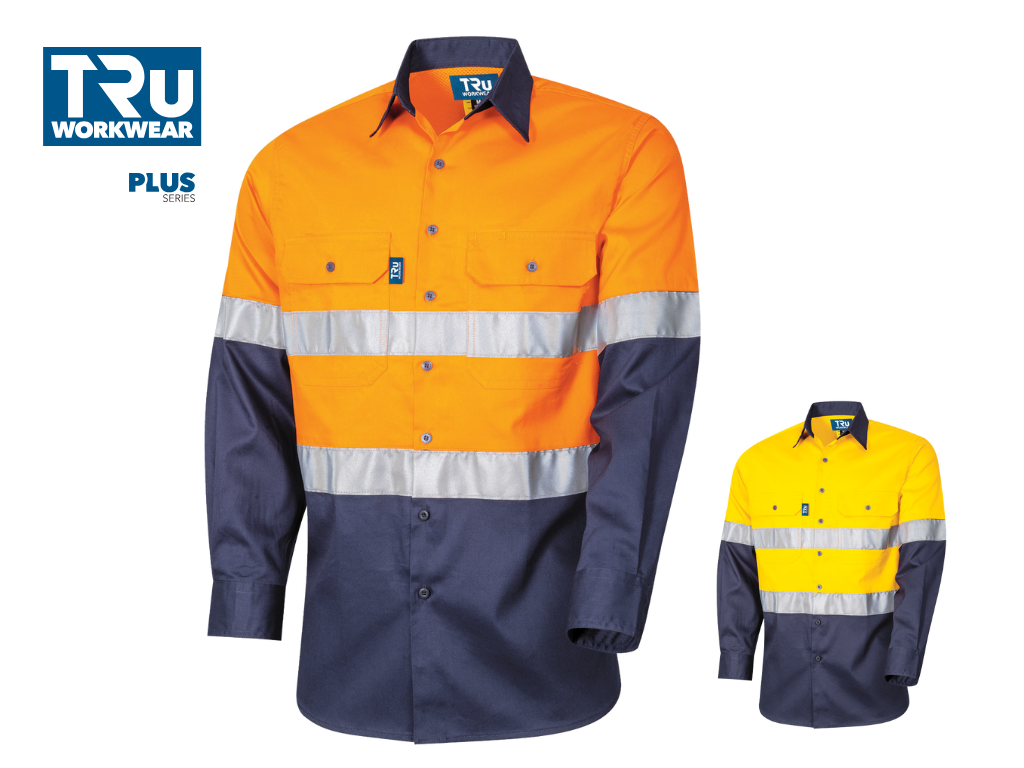 DS2166T1 Lightweight Vented L/S Hi-Vis Drill Shirt with Reflective Tape