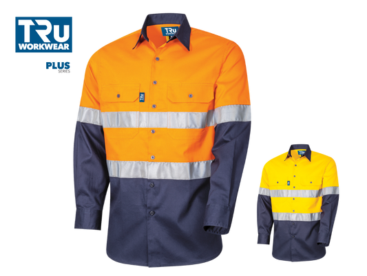 DS2166T1 Lightweight Vented L/S Hi-Vis Drill Shirt with Reflective Tape
