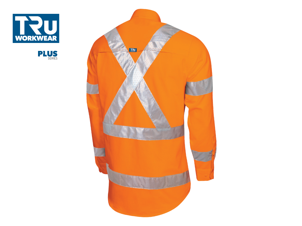 DS1166T5 Lightweight NSW Rail Vented L/S Hi-Vis Drill Shirt with Perforated Reflective Tape