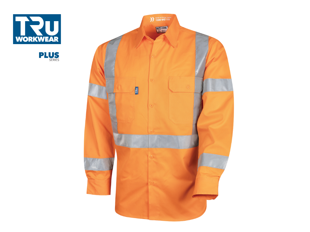 CS1000T5 Lightweight NSW Rail Vented L/S Hi-Vis Drill Shirt with Reflective Tape
